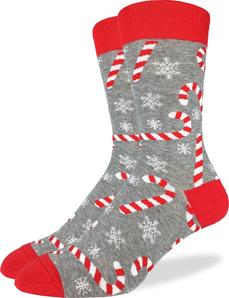 Good Luck Sock Men's Candy Canes Christmas Socks, Adult, Shoe Size 7-12 - Image 1